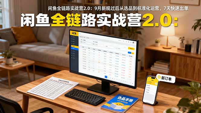 闲鱼全链路实战营2.0:9月新规过后从选品到标准化运营,7天快速出单-好耶资源