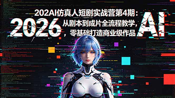 2026AI仿真人短剧实战营第4期：从剧本到成片全流程教学，零基础打造商业级作品-好耶资源
