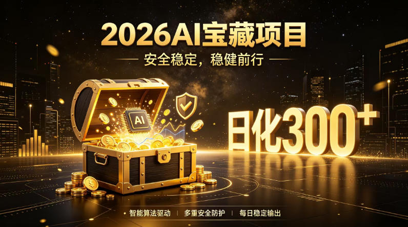 2026AI安全掘金项目，日化稳定300+，无需人为干预操作，当天见收益，操作简单【揭秘】-好耶资源