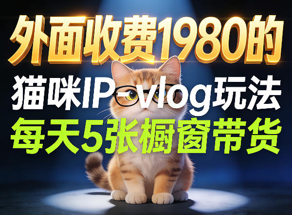 宠物赛道猫咪IP-vlog玩法，26条视频涨粉29W，每天5张橱窗带货拆解-好耶资源