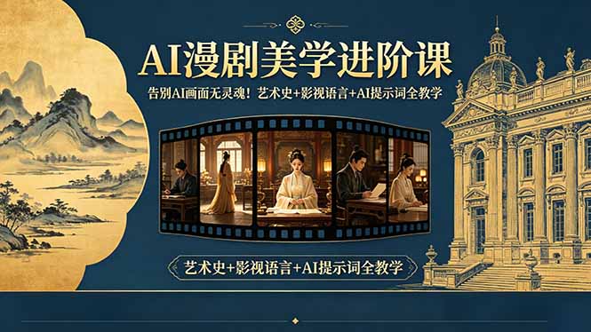 告别AI画面无灵魂!AI漫剧美学进阶课-更新,艺术史+影视语言+AI提示词全教学-好耶资源