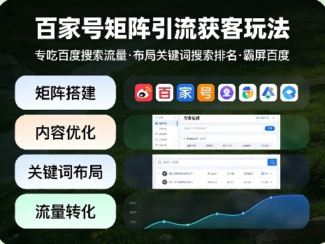 百家号矩阵引流获客玩法，专吃百度搜索流量，布局关键词搜索排名，霸屏百度-好耶资源