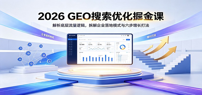 2026 GEO搜索优化掘金课：解析底层流量逻辑，拆解企业落地模式与六步增长打法-好耶资源