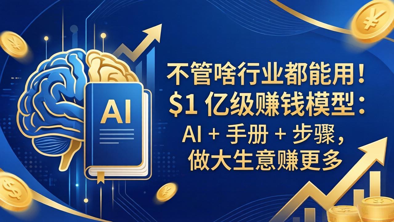 不管啥行业都能用！$1 亿级赚钱模型：AI + 手册 + 步骤，做大生意赚更多-好耶资源