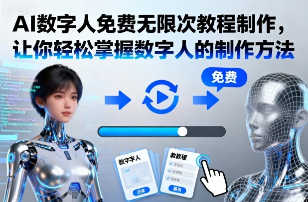 AI数字人免费无限次教程制作，让你轻松掌握数字人的制作方法-好耶资源
