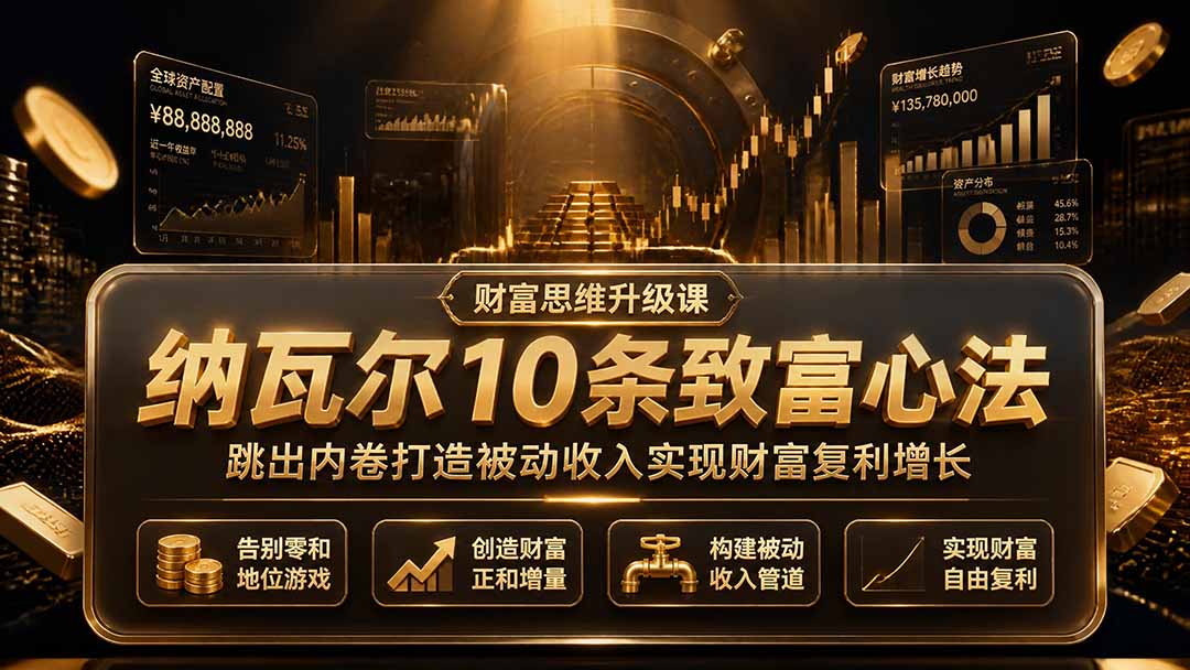 付费文章:纳瓦尔10条致富心法,跳出内卷打造被动收入实现财富复利增长-好耶资源