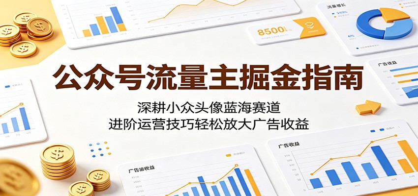 公众号流量主掘金指南：深耕小众头像蓝海赛道，进阶运营技巧轻松放大广告收益-好耶资源