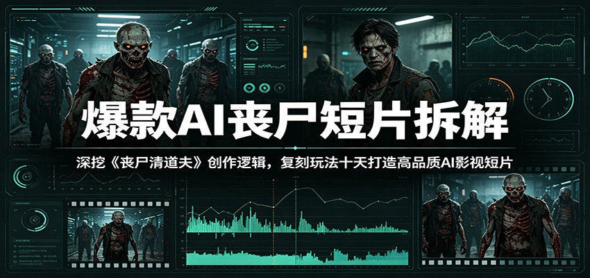 爆款AI丧尸短片拆解：深挖《丧尸清道夫》创作逻辑，复刻玩法快速打造高品质AI影视短片-好耶资源
