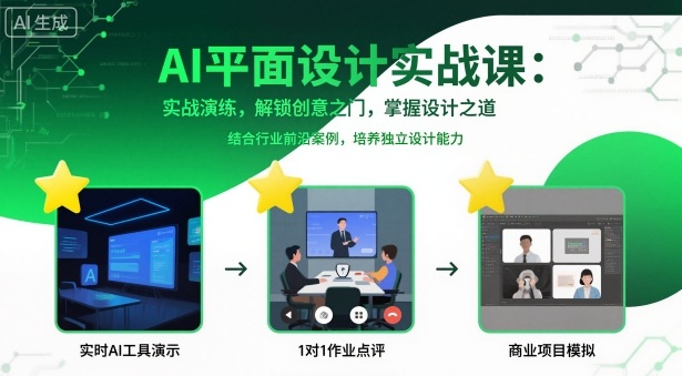 AI平面设计实战课，实战演练，解锁创意之门，掌握设计之道-好耶资源