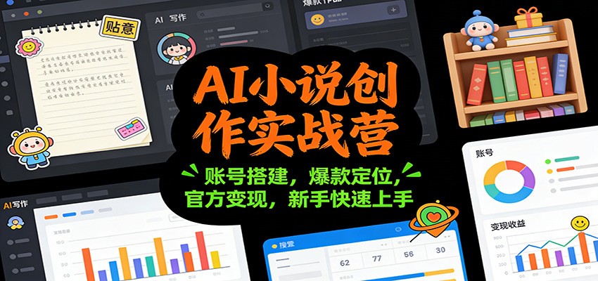 AI小说创作实战营：账号搭建，爆款定位，官方变现，新手快速上手-好耶资源