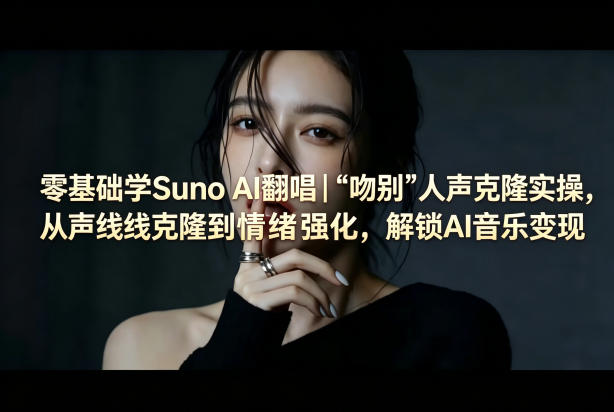 零基础学Suno AI翻唱｜《吻别》人声克隆实操，从声线克隆到情绪强化，解锁AI音乐变现-好耶资源