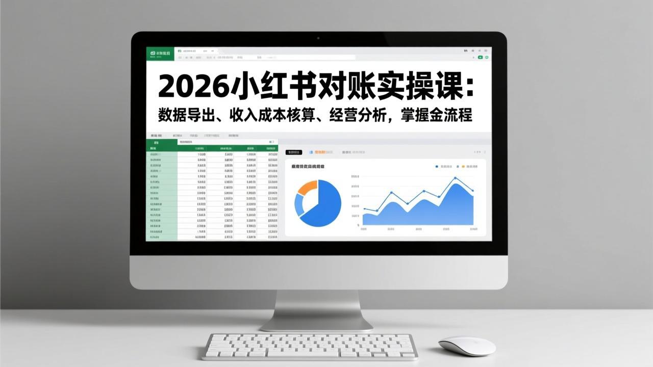 2026小红书对账实操课：数据导出、收入成本核算、经营分析，掌握全流程-好耶资源