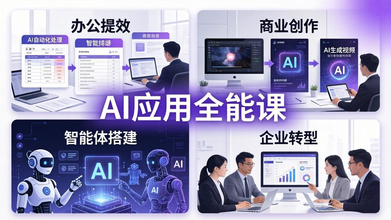 AIGC 应用师全能课-更新：办公提效、商业创作、智能体搭建、企业转型，一站式学会AI应用-好耶资源