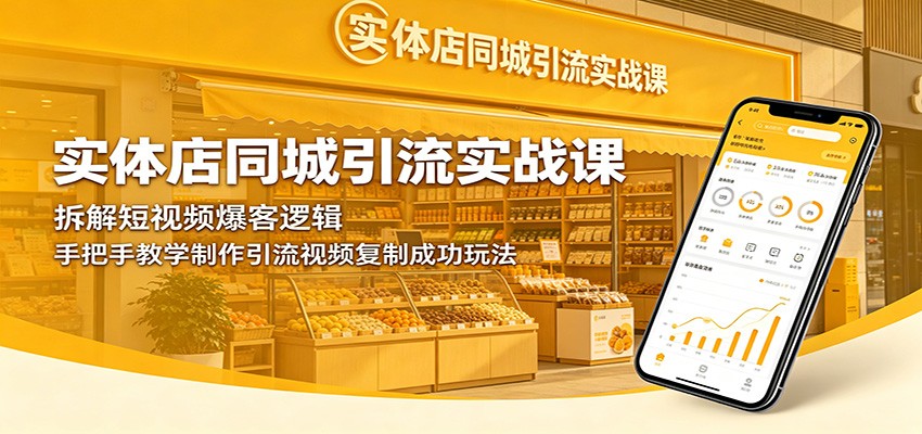 实体店同城引流实战课：拆解短视频爆客逻辑，手把手教学制作引流视频复制成功玩法-好耶资源
