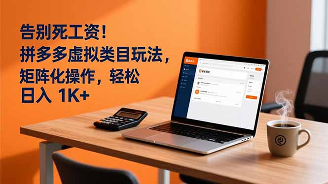 告别死工资！拼多多虚拟类目玩法，矩阵化操作，轻松日入 1K+-好耶资源