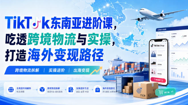 TikTok东南亚进阶课,吃透跨境物流与实操,打造海外变现路径-好耶资源