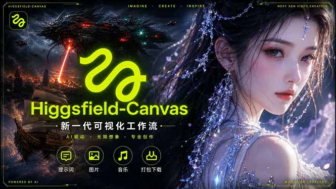 Higgsfield Canvas AI视频制作详解，节点式工作流搭建，重构新式视频创作完整教程-好耶资源