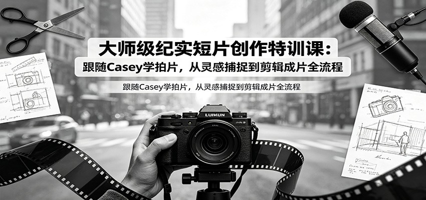 大师级纪实短片创作特训课:跟随Casey学拍片,从灵感捕捉到剪辑成片全流程-好耶资源