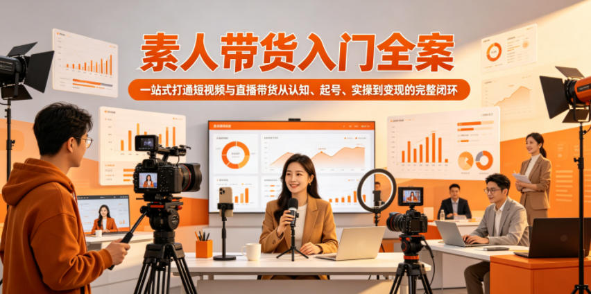 素人带货入门全案，一站式打通短视频与直播带货从认知、起号、实操到变现的完整闭环-好耶资源