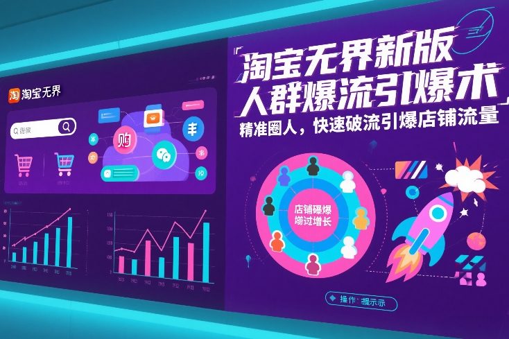 淘宝无界新版人群爆流引爆术,精准圈人,快速破流引爆店铺流量-好耶资源