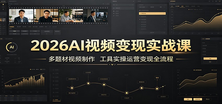 2026AI视频变现实战课：多题材视频制作，工具实操运营变现全流程-好耶资源