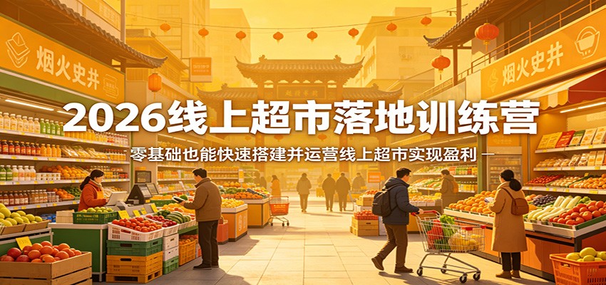 2026线上超市落地训练营，零基础也能快速搭建并运营线上超市实现盈利-好耶资源