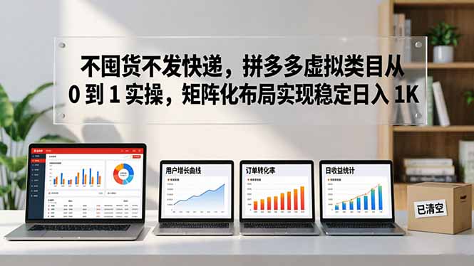 不囤货不发快递,拼多多虚拟类目从 0 到 1 实操,矩阵化布局实现稳定日入 1K-好耶资源