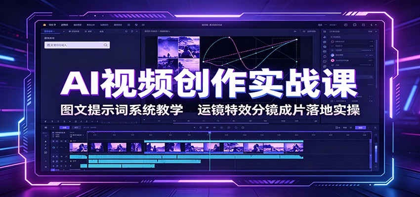 AI视频创作实战课：图文提示词系统教学，运镜特效分镜成片落地实操-好耶资源