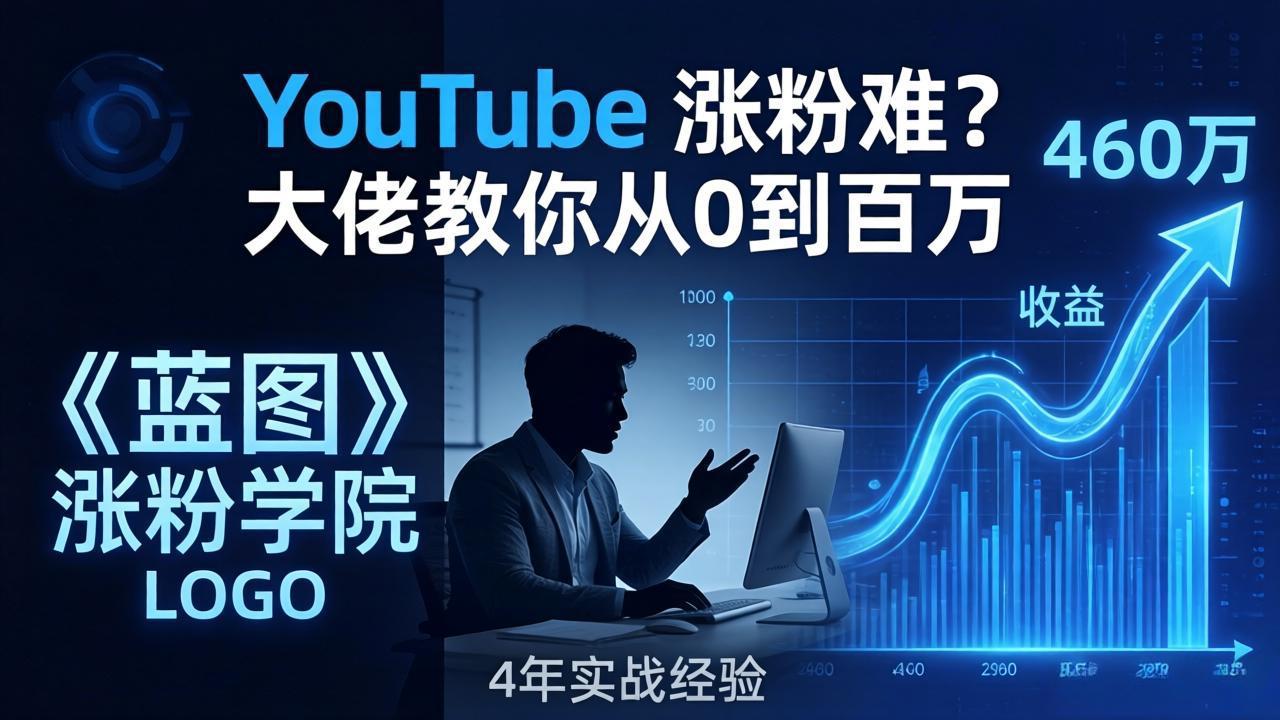 YouTube 涨粉难？《蓝图涨粉学院》：4 年赚 460 万的大佬教策略，从0到百万有路径！-好耶资源