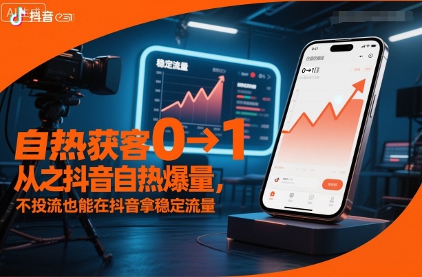 自热获客从0到1之抖音自热爆量，不投流也能在抖音拿稳定流量-好耶资源