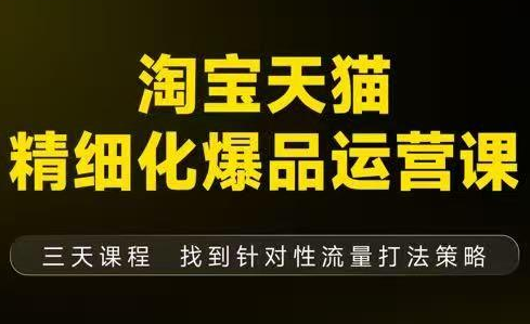 猫课子幽·淘宝天猫精细化爆品运营【音频+字幕+文档】(9月12-14杭州线下课)-好耶资源