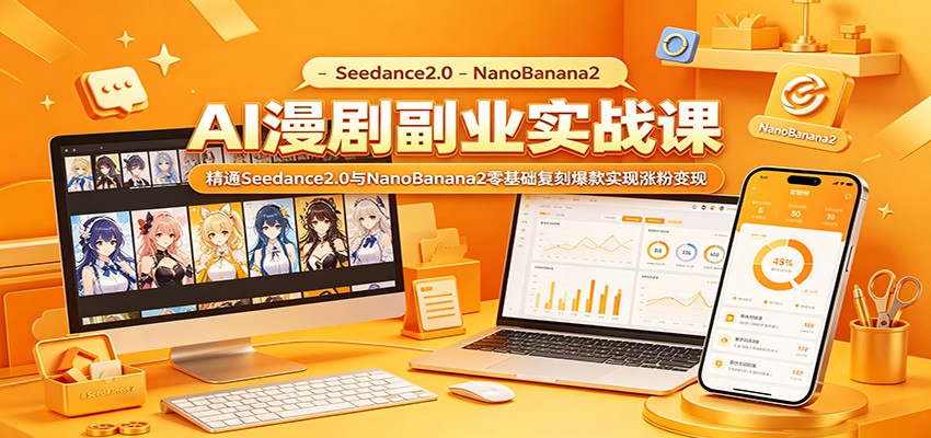 AI漫剧副业实战课：精通Seedance2.0与NanoBanana2零基础复刻爆款实现涨粉变现-好耶资源