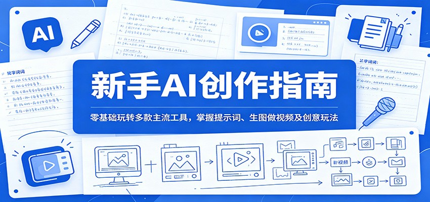 新手AI创作指南：零基础玩转多款主流工具，掌握提示词、生图做视频及创意玩法-好耶资源