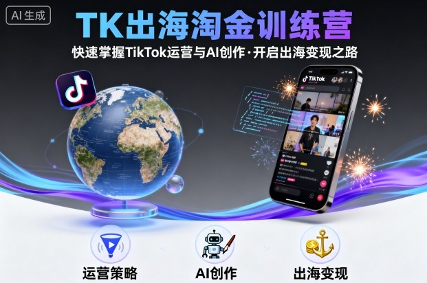 TK出海淘金训练营，助你快速掌握TikTok运营与AI创作，开启出海变现之路-好耶资源