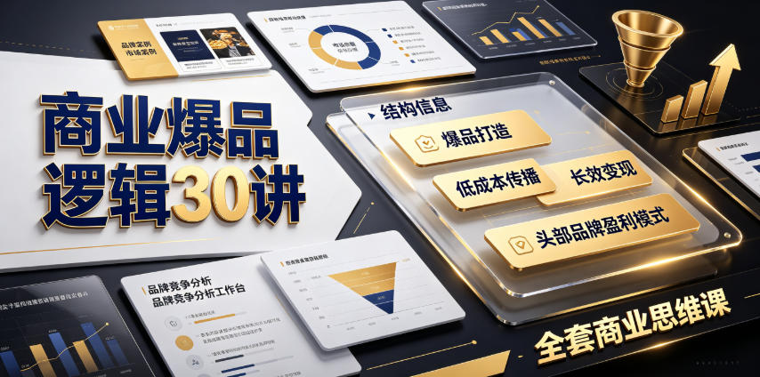 商业爆品逻辑30讲|拆解各行各业头部品牌盈利模式,吃透爆品打造、低成本传播、长效变现全套商业思维课-好耶资源