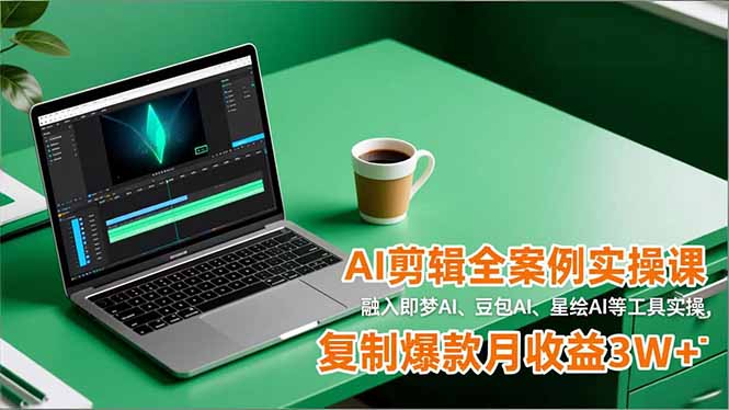 AI剪辑全案例实操课，融入即梦AI、豆包AI、星绘AI等工具实操，复制爆款月收益3W+-好耶资源