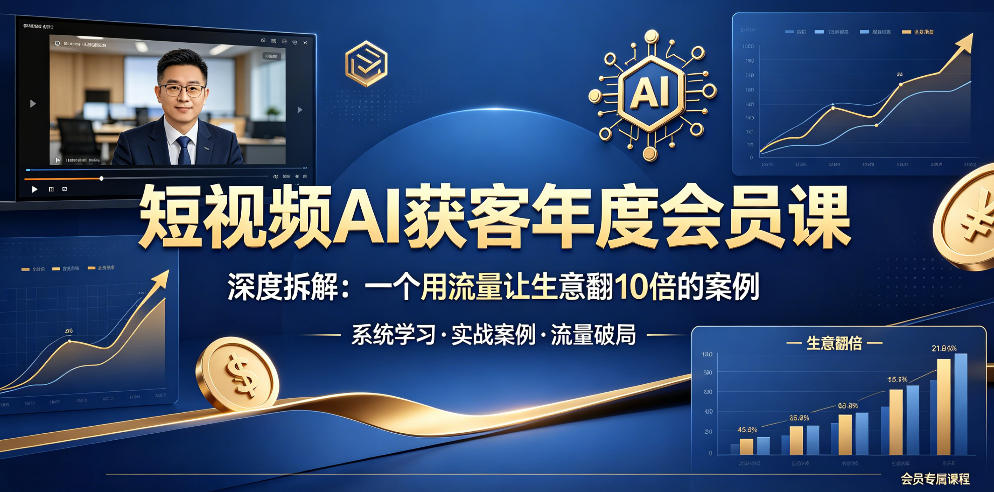 短视频AI获客年度会员课,深度拆解,一个用流量让生意翻10倍的案例-好耶资源