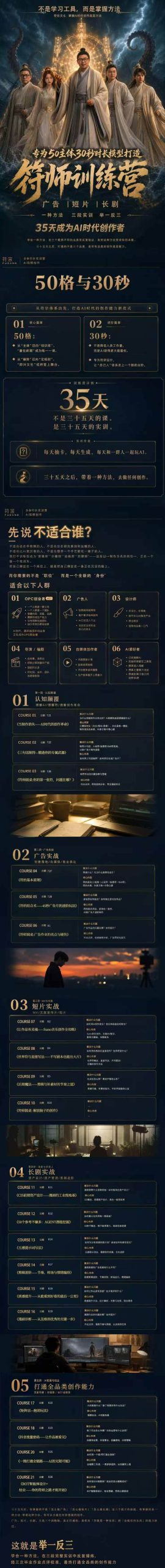 （20179期）符师训练营-35天成为AI时代创作者，广告+短片+漫剧+智能体四大实战方向，掌握从创意到上线的完整工作流-好耶资源