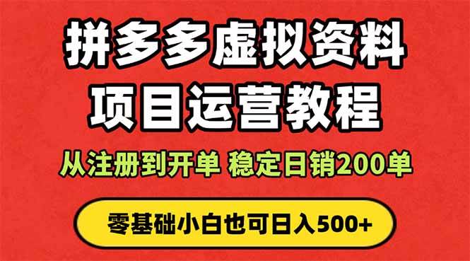 （16220期）拼多多开店运营课程： 蓝海变现玩法，轻松实现睡后收入 零基础小白也可…-好耶资源