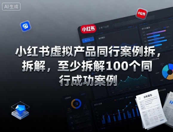 小红书虚拟产品同行案例拆解，至少拆解100个同行成功案例(完结)-好耶资源