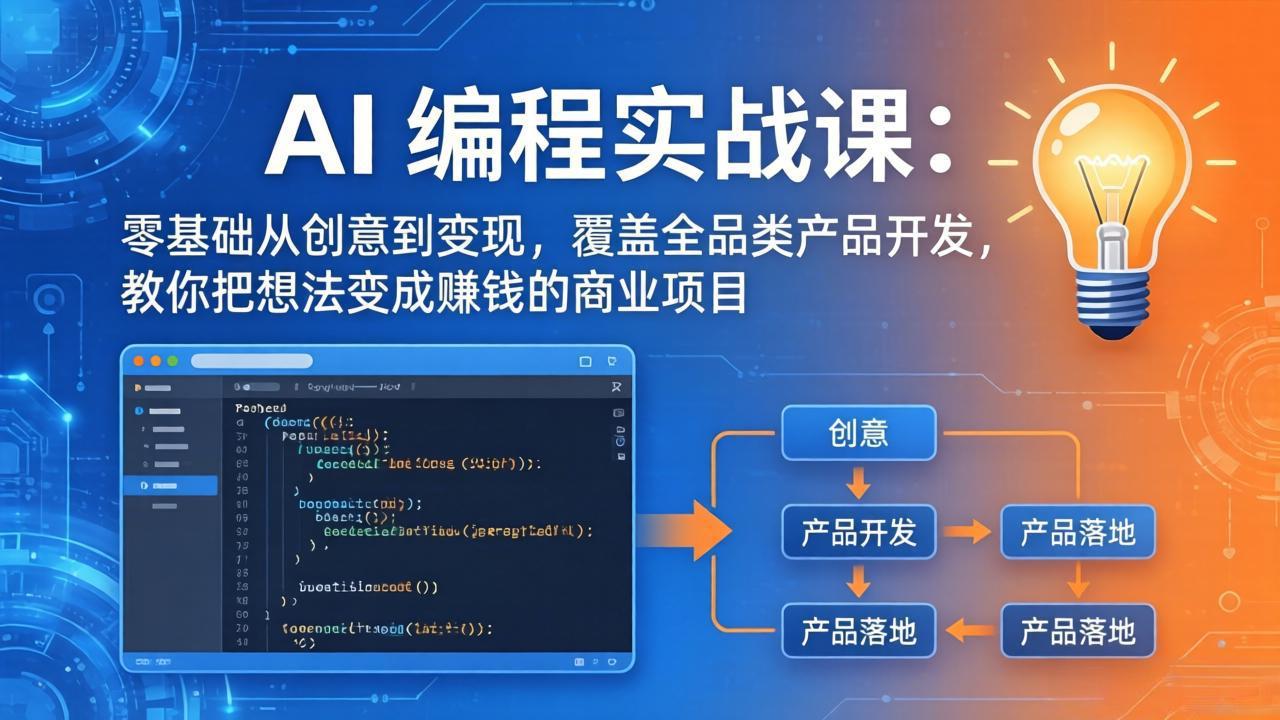 AI编程实战课-第三期-5月19更新:零基础从创意到变现,覆盖全品类产品开发,把想法变成赚钱项目-好耶资源