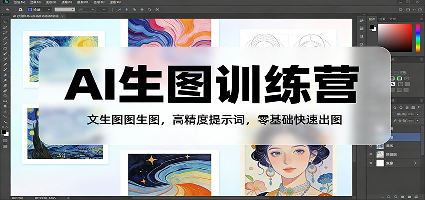 AI生图训练营:文生图图生图,高精度提示词,零基础快速出图-好耶资源