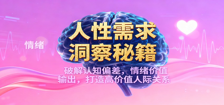 人性需求洞察秘籍，破解认知偏差，情绪价值输出，打造高价值人际关系-好耶资源
