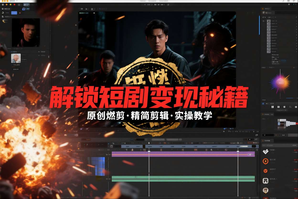 短剧拉新之原创燃剪精简剪辑实操课，解锁短剧变现秘籍-好耶资源