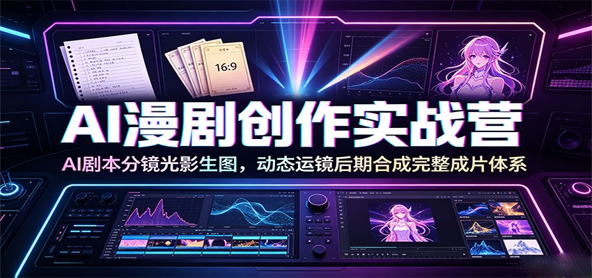 AI漫剧创作实战营：AI剧本分镜光影生图，动态运镜后期合成完整成片体系-好耶资源