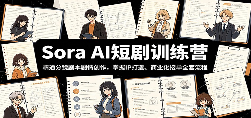 Sora AI短剧训练营:精通分镜剧本剧情创作,掌握IP打造、商业化接单全套流程-好耶资源