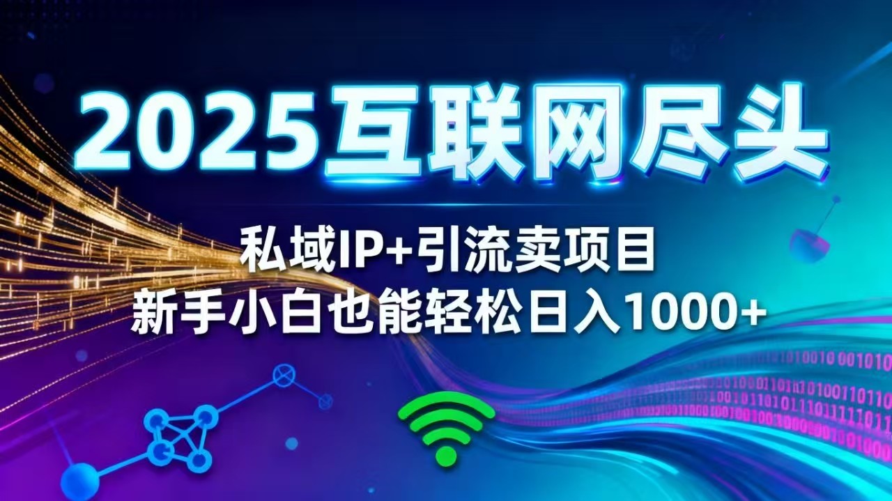 2025网创尽头王炸项目！私域 IP + 精准引流，新手小白在家躺赚日入 1000+-好耶资源
