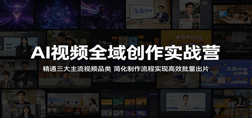 AI视频全域创作实战营：精通三大主流视频品类，简化制作流程实现高效批量出片-好耶资源