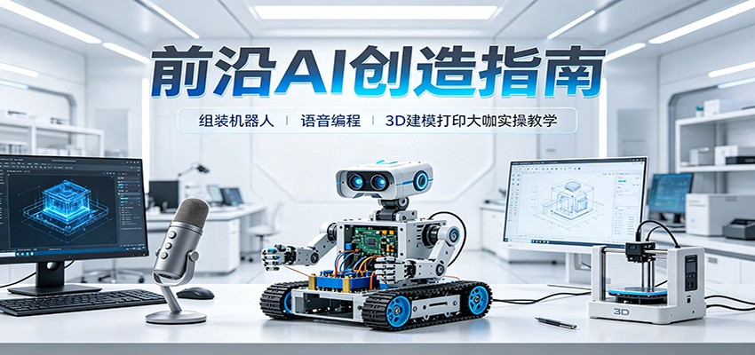 前沿AI创造指南:组装机器人、语音编程、3D建模打印大咖实操教学-好耶资源
