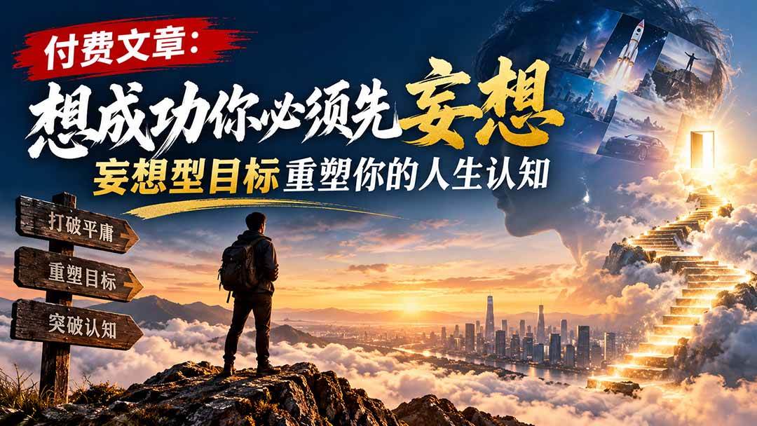 (21078期)付费文章:想成功你必须先妄想,妄想型目标重塑你的人生认知-好耶资源